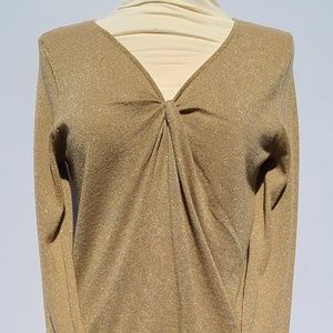 Women's Michael Kors Gold Knot Front Long-sleeve Sweater